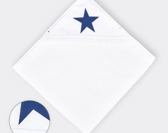 Capuchinhandtuch. BATH TOWEL Large navy stars