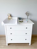 Wickelaufsatz weiß passend für Hemnes 108x96 cm, Liegefläche 50 x 70 cm, linke Seite.