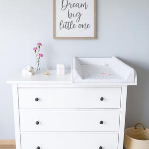 Wickelaufsatz für Kommode – handgefertigt & maßgefertigt, rechts, 50 × 70 cm, kompatibel mit Hemnes 108 × 96 cm