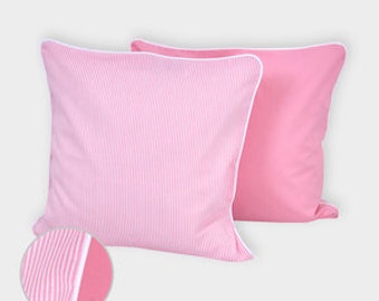 Kissenbezug. PILLOWCASES rayures roses lisses