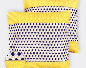 Kissenbezug. PILLOWCases yellow navy wheels