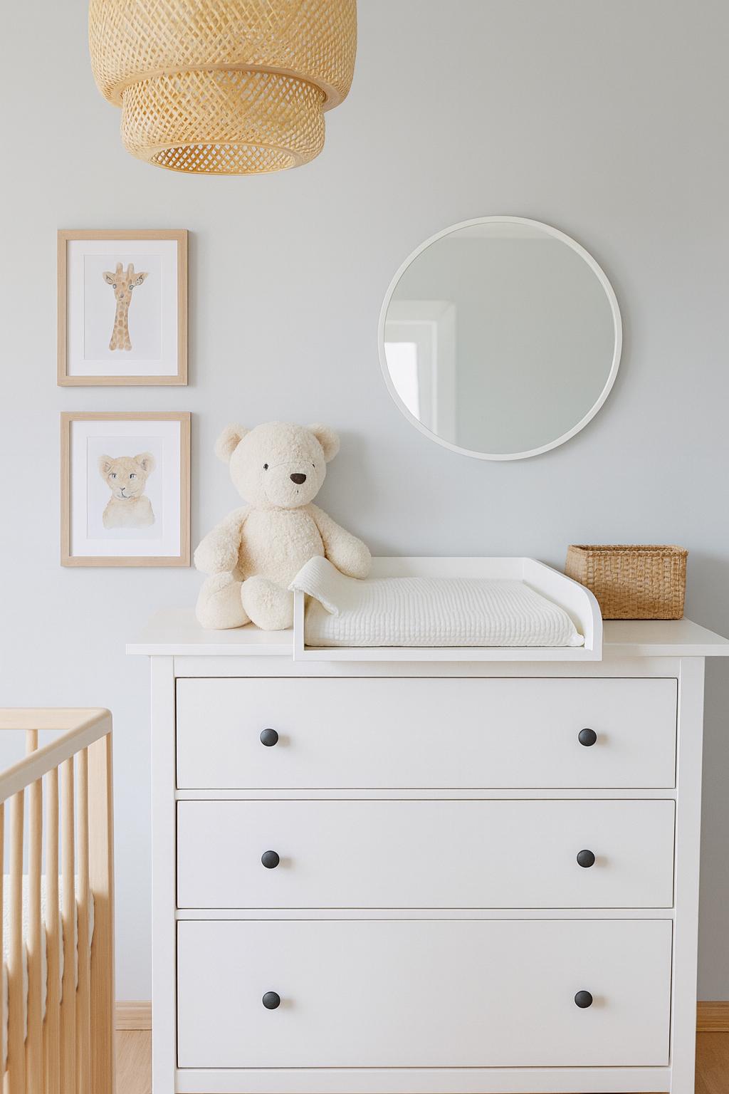 White changing table topper for dresser – handmade & custom made