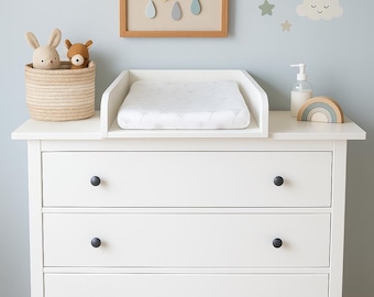 Wickelaufsatz für Kommode – handgefertigt & maßgefertigt, mittig, 50 × 70 cm, kompatibel mit Hemnes 108 × 96 cm