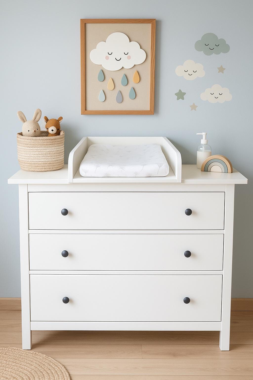 はなさま専用1 White changing table topper for dresser – handmade & custom made