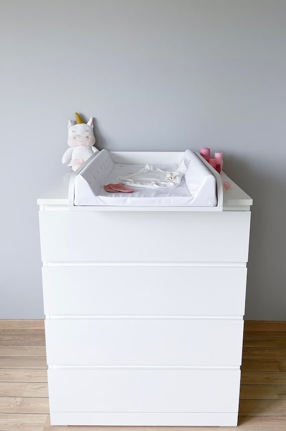 Matelas à Langer Bébé 75x72 Cm - Coton Lavable, Imperméable - Pour Commode Hemnes/Malm Ou Table Standard