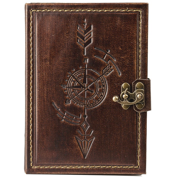 Notebook, diary blank, leather, guest book, 'compass'