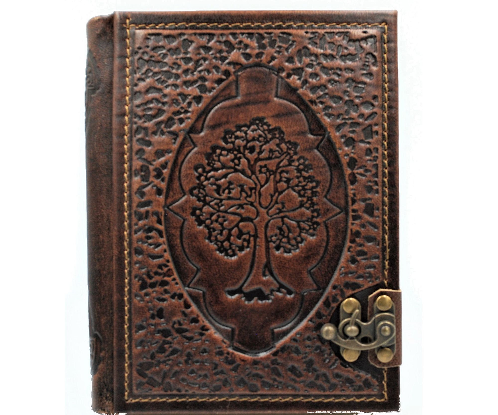 Leather Journal with Lined Pages - Tree of Life Leather Bound Writing –  ThoughtSpace Journals