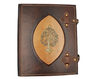 Photo album for the wedding, leather, photo book, wedding, brown, real handwork, vintage album, cardboard pages, "tree"