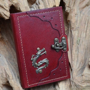 Diary Lined, Leather Book, Available in 3 Colors, 'dragon' 