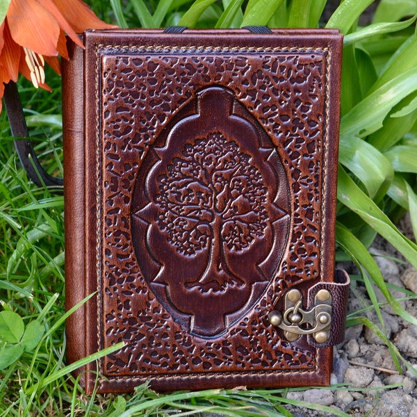 Funda para lector de libros electrónicos, motivo 'Árbol de la vida', Kindle, Tolino, estuche para libros electrónicos, cuero genuino