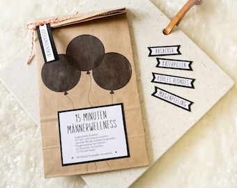 Men's birthday gift, 15 minutes men's wellness, fun gift for men (without filling)