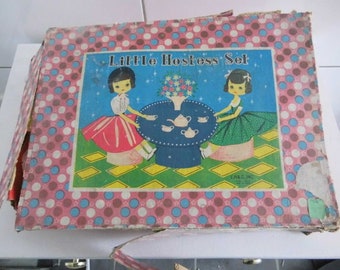 Little Hostess Tee Set Made in Japan, 30er - 40er Jahre, Blumenmotiv. Porzellan