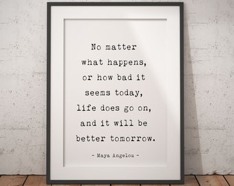 Maya Angelou Quote Print My Wish for You is That You Continue - Etsy