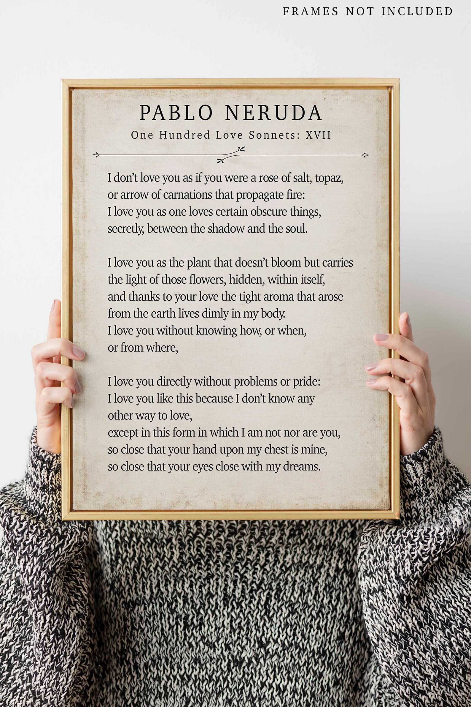 Pablo Neruda Gedicht Zitat Druck 17. Hundert Etsy.de