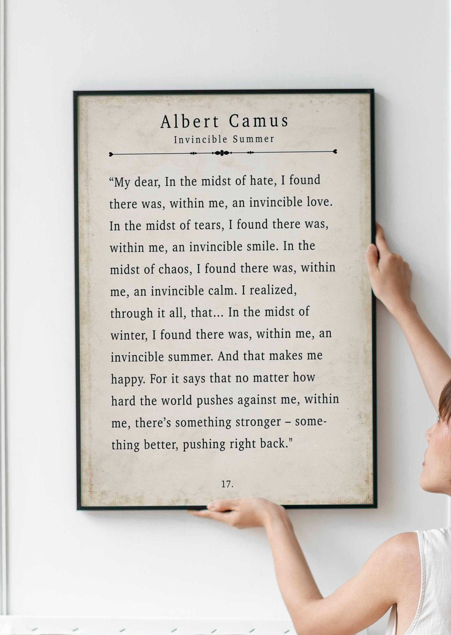 Albert Camus Invincible Summer Albert Camus Invincible Summer Poem. In The Depth Of Winter | Etsy India