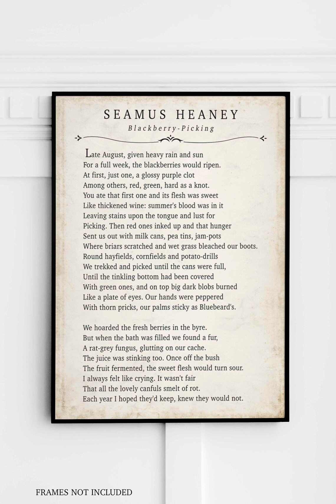 Seamus Heaney Poetry Print. Blackberry Picking Poem Poetry Etsy