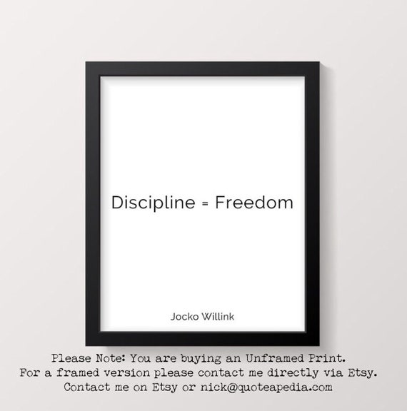 Discipline Equals Freedom Quotes Discipline Equals Freedom Quote Print Inspirational Quote | Etsy Singapore