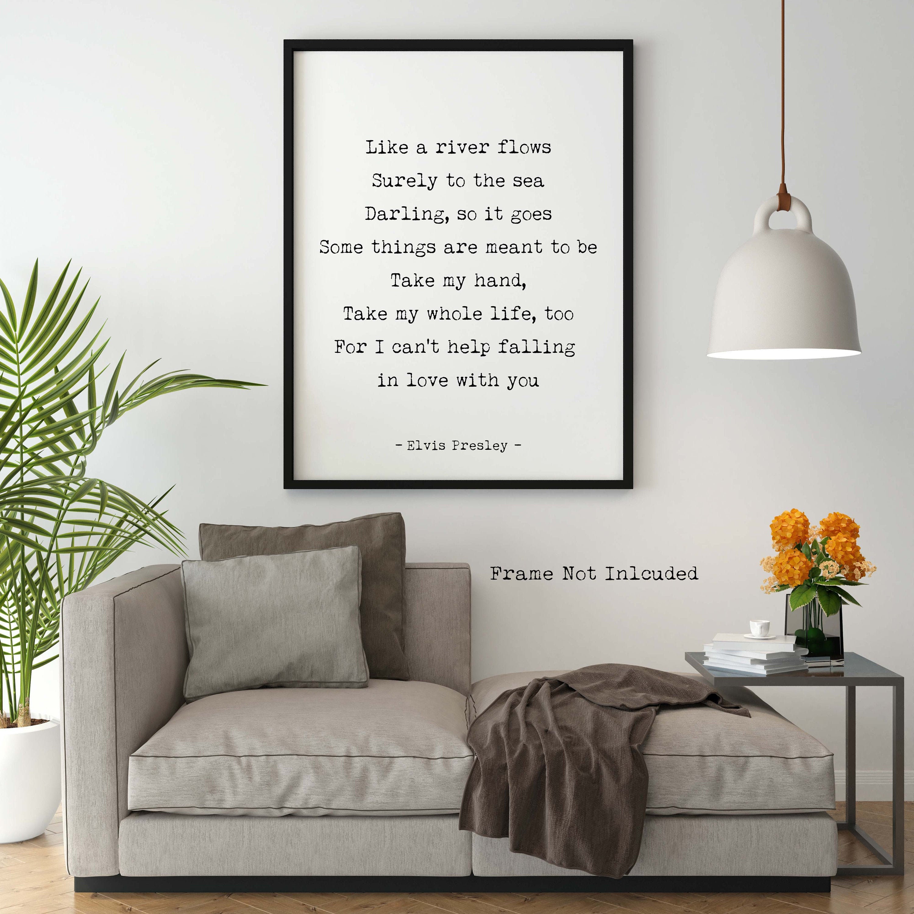 Elvis Presley Inspirational Love Lyric Quote From The Song Etsy