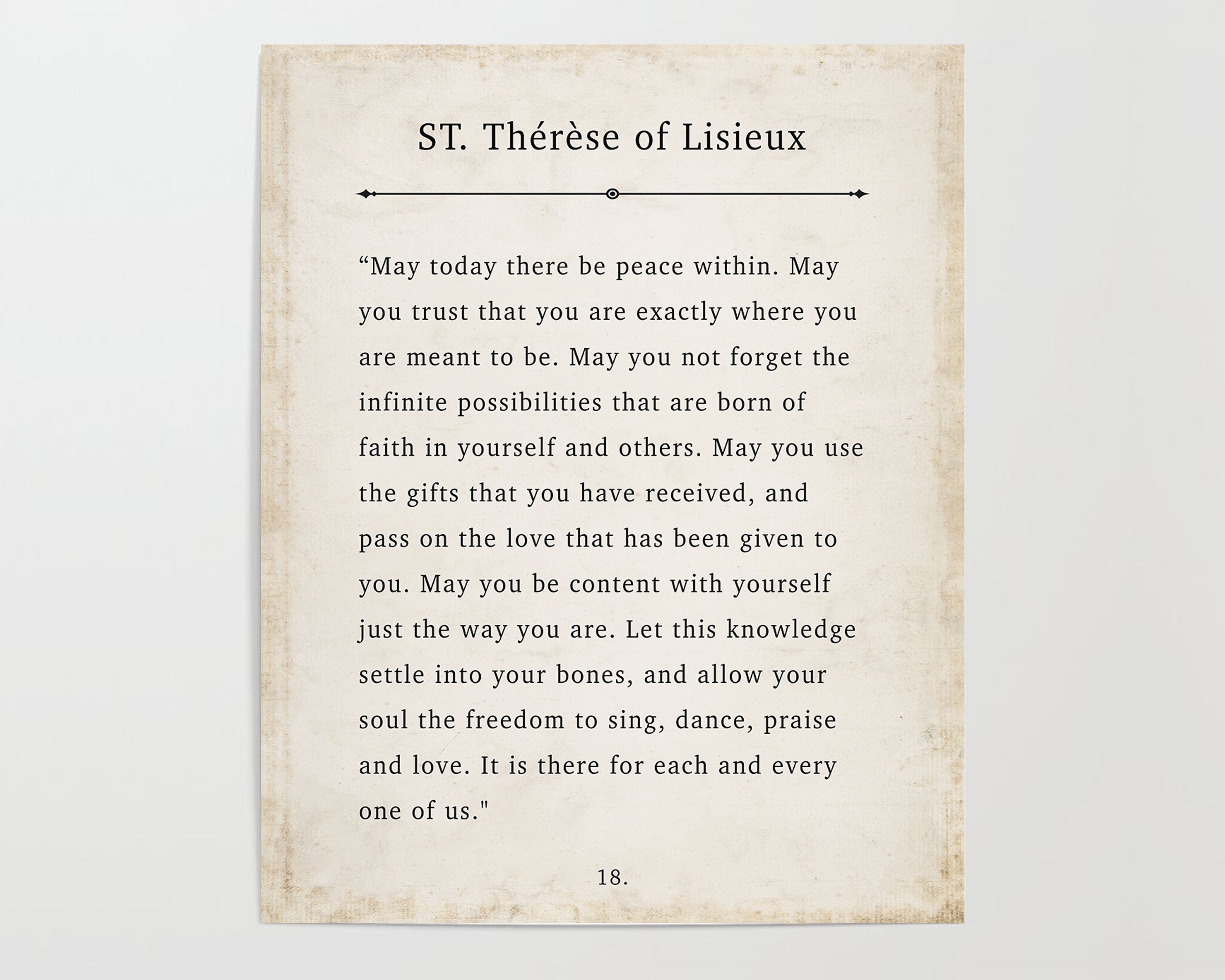 ST. Therese Quote Print literary print ST Therese art print Etsy