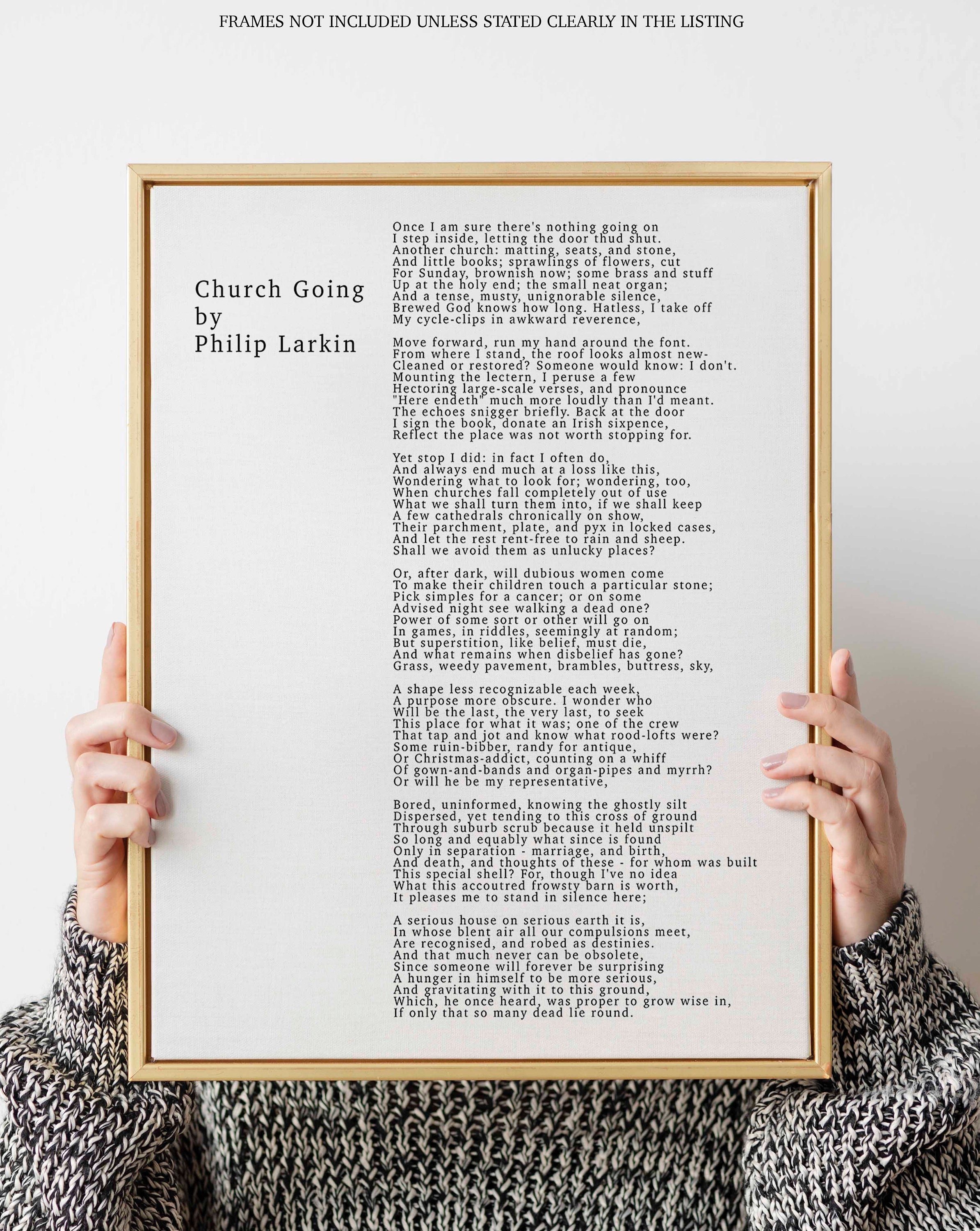 Chruch Going By Philip Larkin Poem Print Minimalist Black Etsy 日本