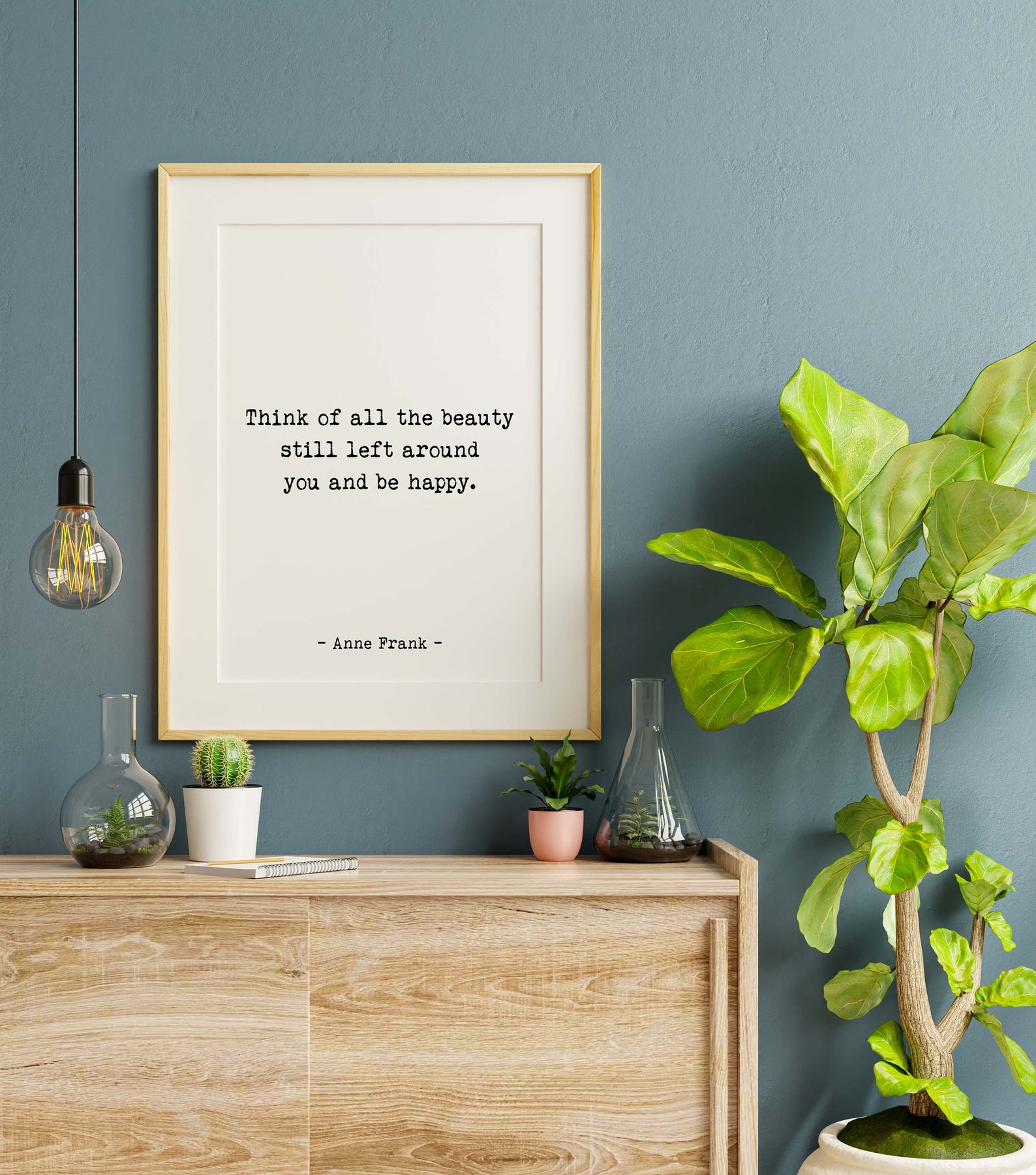 Anne Frank Zitat Druck Think of all the beauty | Etsy