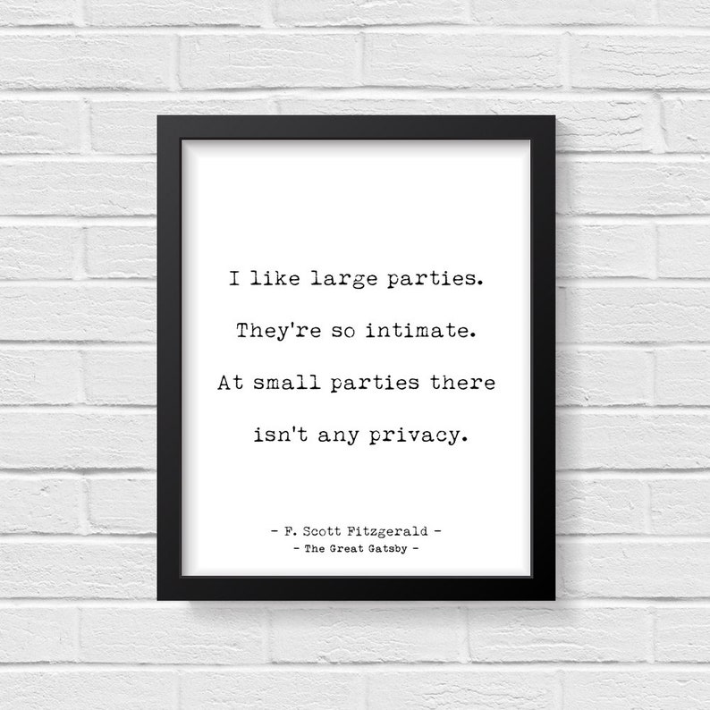 F Scott Fitzgerald Citation The Great Gatsby Jaime les Etsy