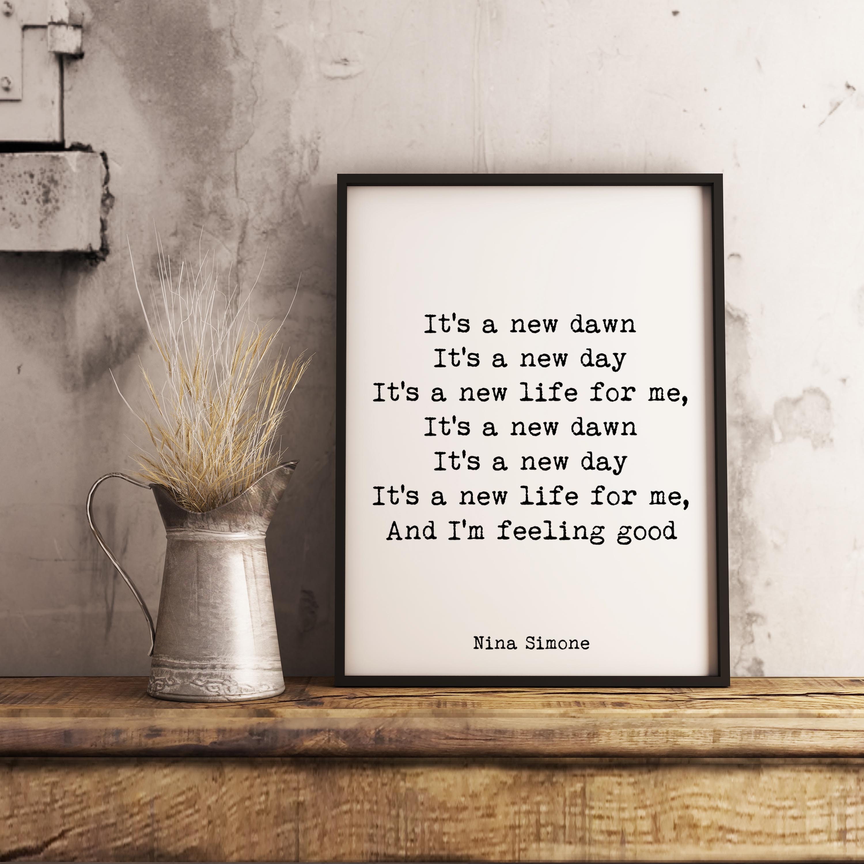 Nina Simone Zitat Song Lyrics It Es A New Dawn It Es A New Etsy Deutschland