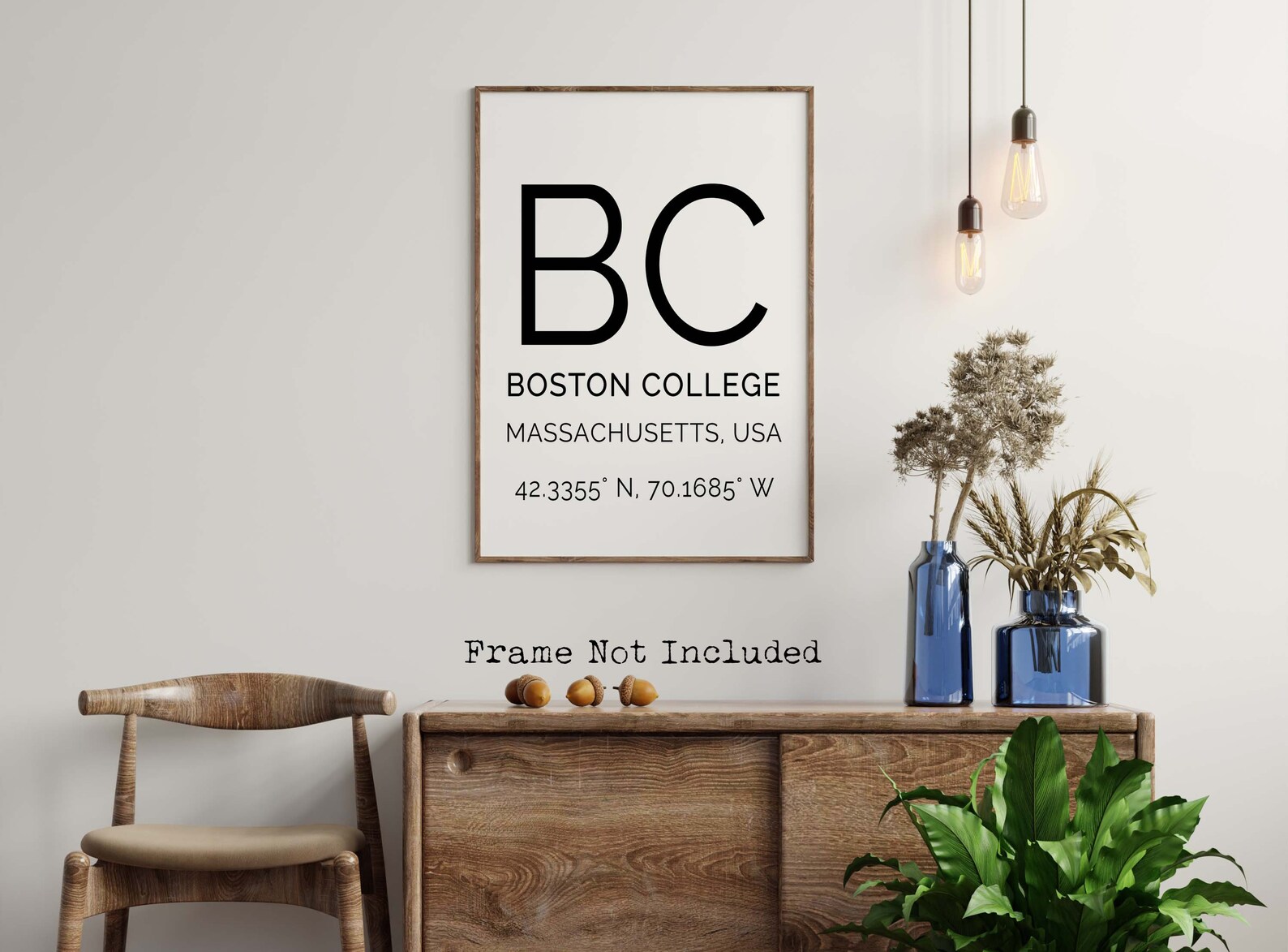 Boston College MA Latitude Longitude Art Print Poster Boston Etsy