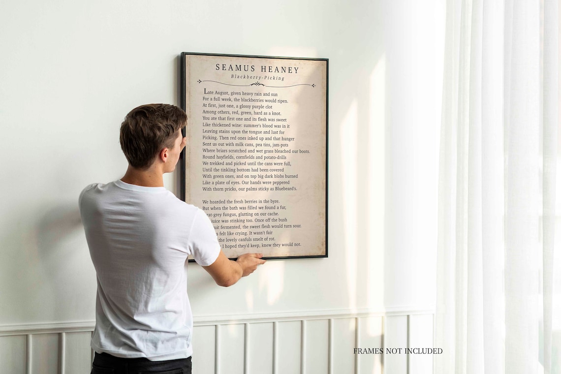 Seamus Heaney Poetry Print. Blackberry Picking Poem Poetry - Etsy