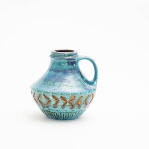 Vintage West German Ceramic Vase – Turquoise Glaze – Model 42-15 – Vintage Fat Lava Pottery