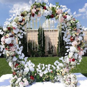 Round wedding stand 83, Circle wedding arch, Moon arch metal frame, Wedding backdrop image 6