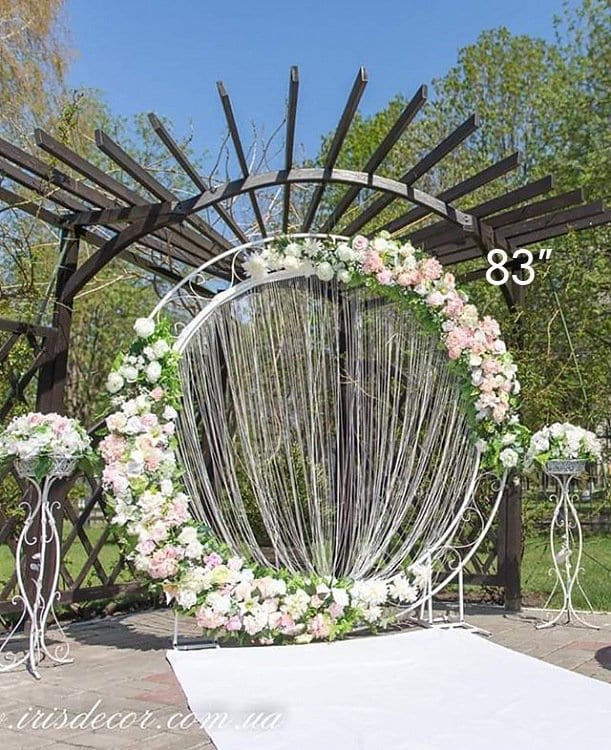 Round Wedding Flower Arch Metal Frame Stand Floral Door Marriage Arch Party Deco 