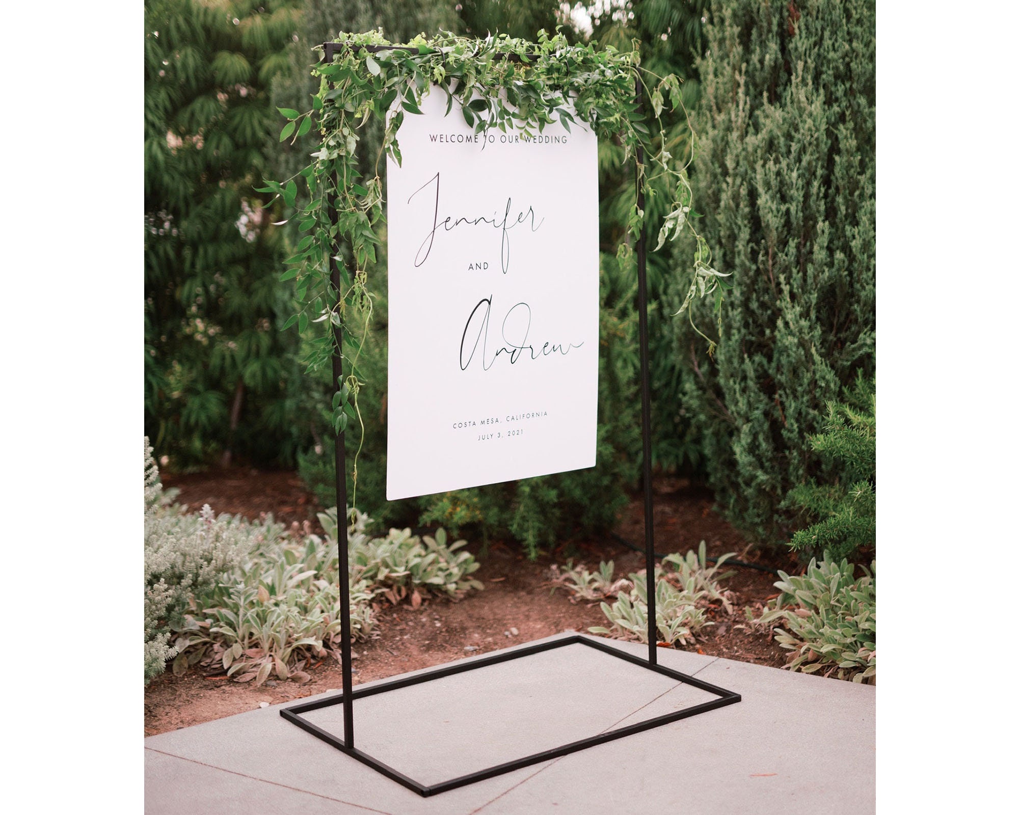 Sign Stand Welcome 5'x3' Black Signage Stand Wedding Sign Stand