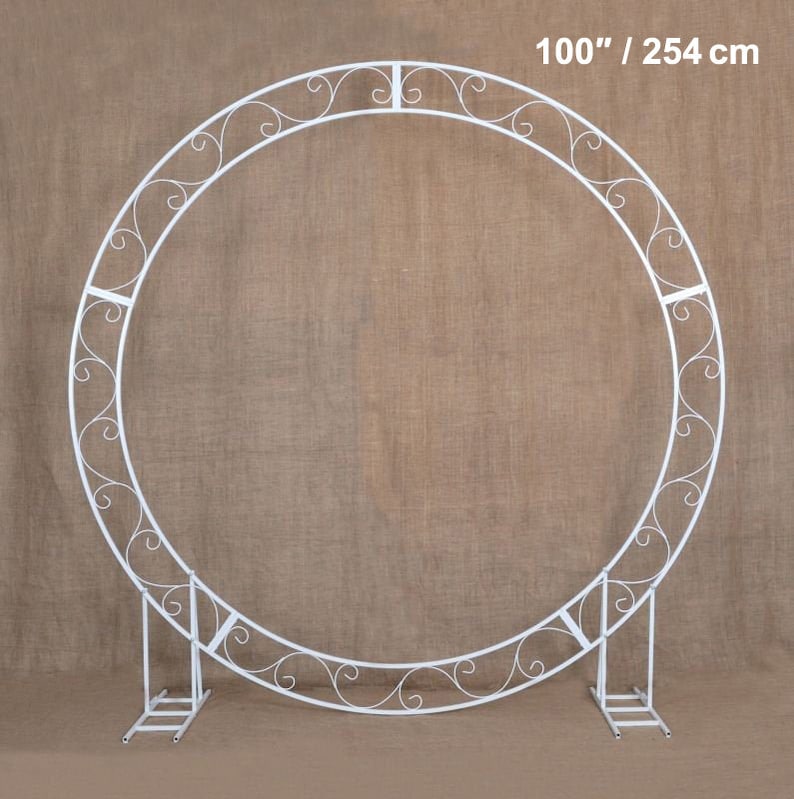 Round wedding stand 83, Circle wedding arch, Moon arch metal frame, Wedding backdrop 100 inches