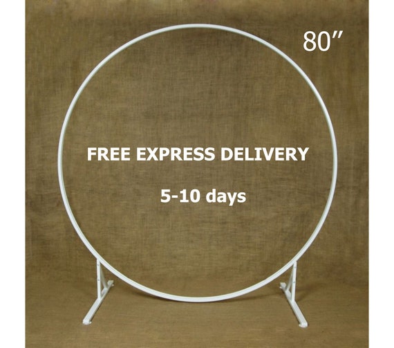 Circle wedding arch 80 Round ceremony arch Metal hoop Etsy