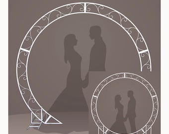 Wedding arch 2 in 1 - passable and impassable circle wedding arch, Metal round wedding arch, Ceremory wedding backdrop, Flower arch Moon