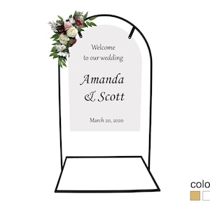 Arch Shaped Welcome Sign Stand 5'x3' Wedding Arched Sign Stand Metal Sign  Stand Frame Seating Chart Stand 