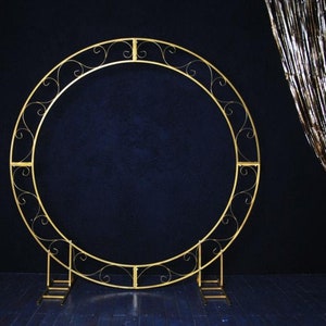 Round wedding stand 83, Circle wedding arch, Moon arch metal frame, Wedding backdrop image 8