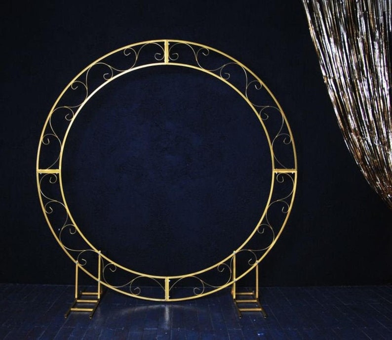 Round wedding stand 83, Circle wedding arch, Moon arch metal frame, Wedding backdrop image 8