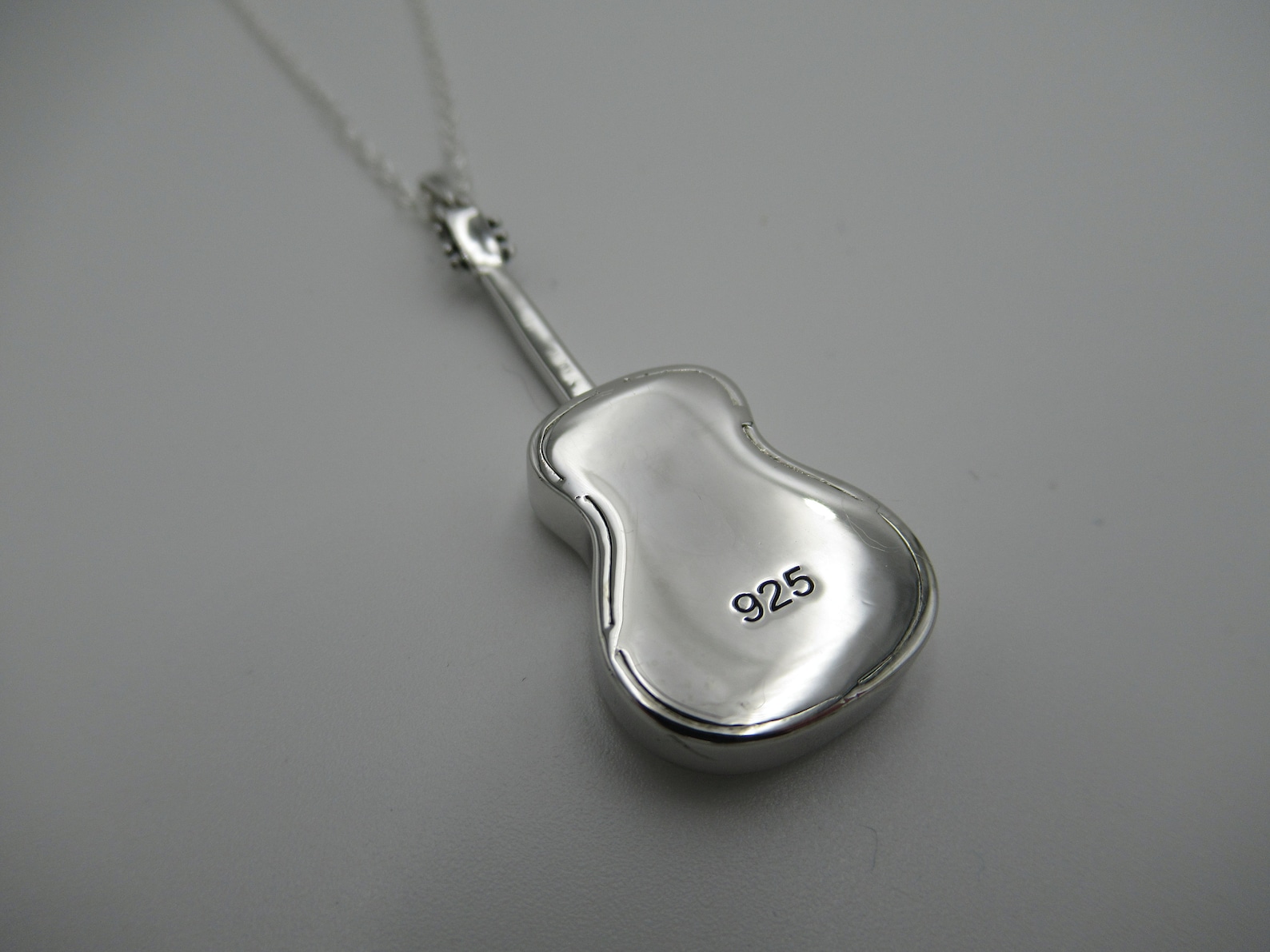 Acoustic Guitar Necklace 925 Sterling Silver Music Pendant Etsy
