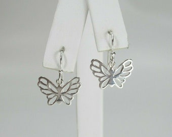 Schmetterling Ohrringe - 925 Sterling Silber - Kugel Haken - Schlicht Minimalistisch - Geschenk für Mama Freundin Mädchen Frau Sie