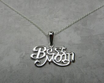 Best Mom Text Words Pendant - 925 Sterling Silver - Special Mother Mama Necklace - Mother's Day Gift Birthday Gift - Family Jewelry