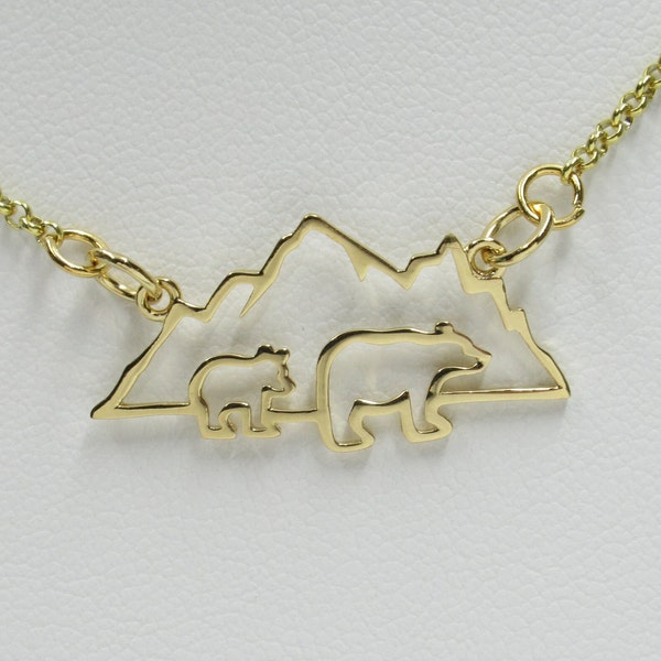 Gold Bear Necklace Etsy