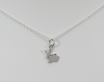Baby Bunny Rabbit Pendant Necklace - 925 Sterling Silver - Baby Shower Gift - Easter Gift for Girl