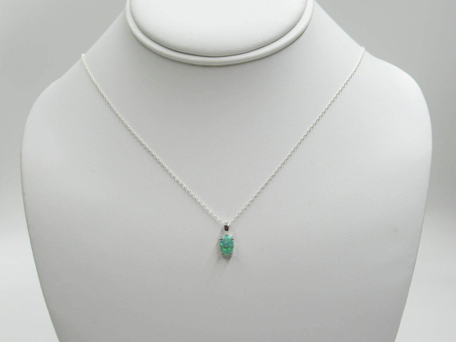 Green Opal Pendant 925 Sterling Silver Oval Opal Necklace - Etsy