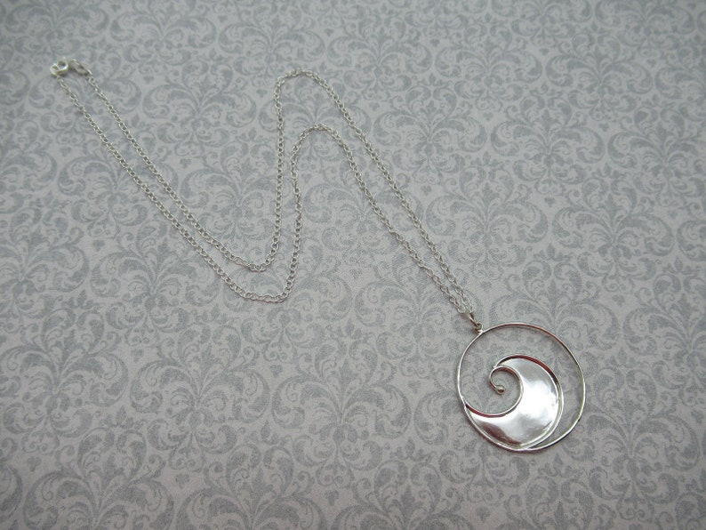 Ocean Wave Necklace 925 Sterling Silver Beach & Nautical Etsy