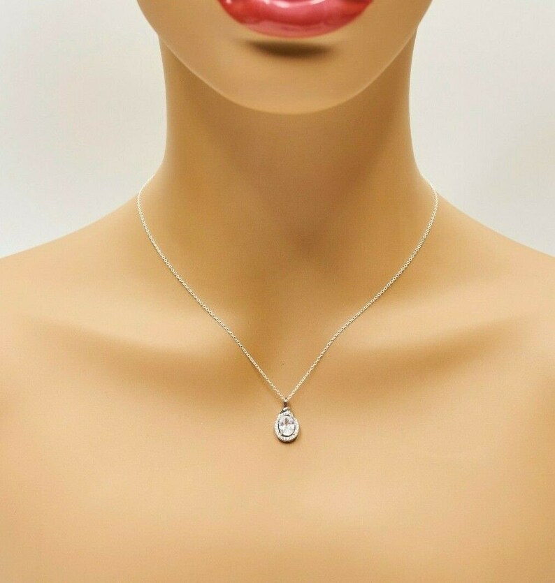 925 Sterling Silver April Birthstone Birthday Gift for Woman Wife Girlfriend Bridesmaids Her Simulated Diamond CZ Halo Twist Pendant