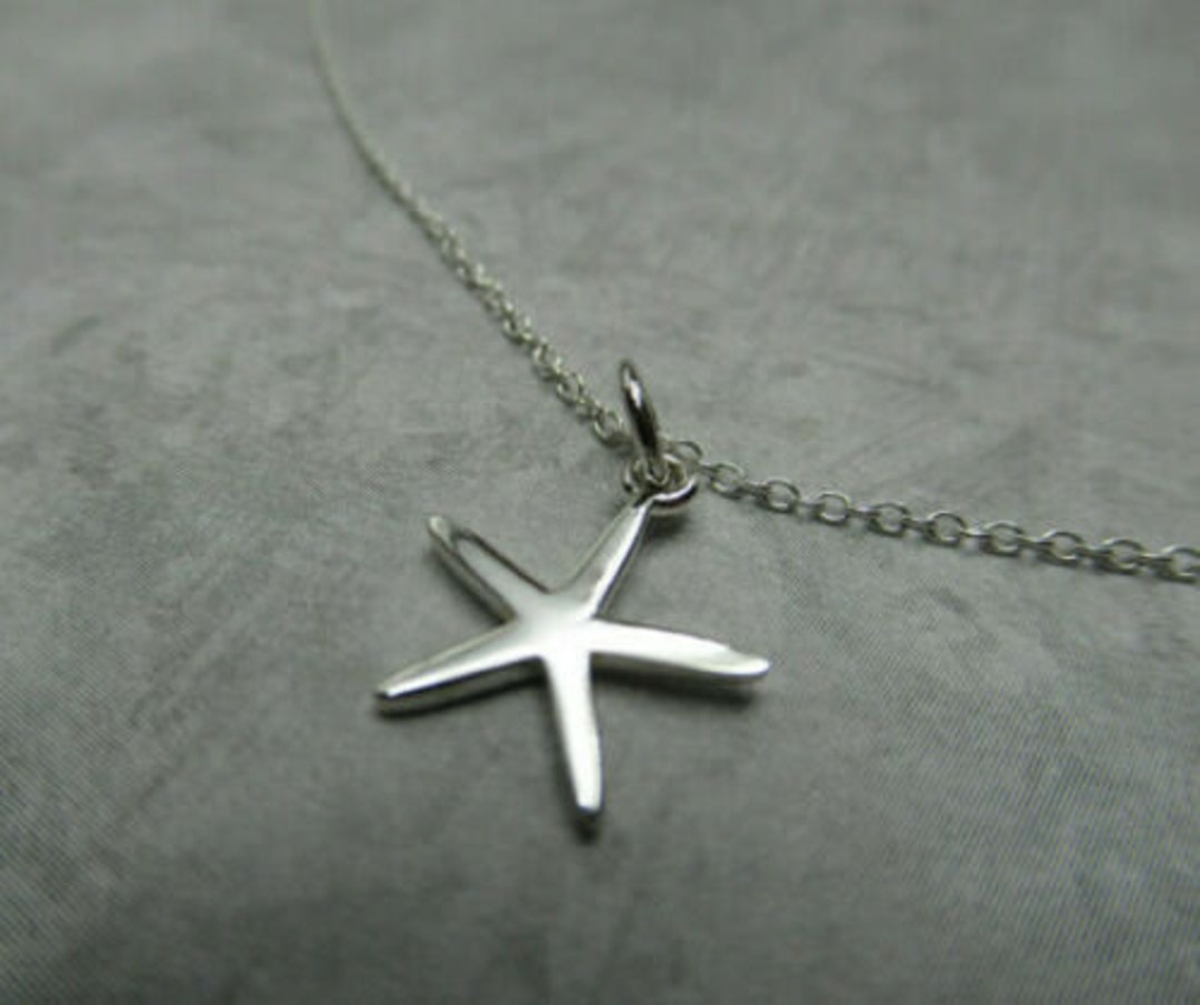 Simple Starfish Pendant 925 Sterling Silver Small Ocean Sea Life Beach ...