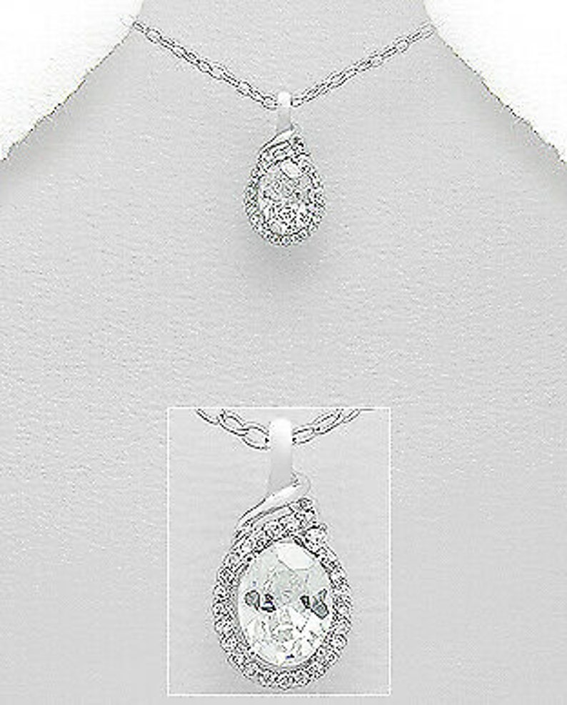 925 Sterling Silver April Birthstone Birthday Gift for Woman Wife Girlfriend Bridesmaids Her Simulated Diamond CZ Halo Twist Pendant