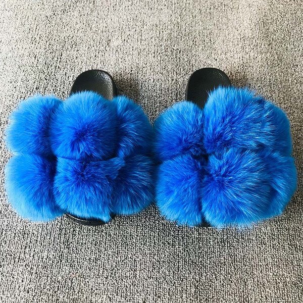 fur sliders for women